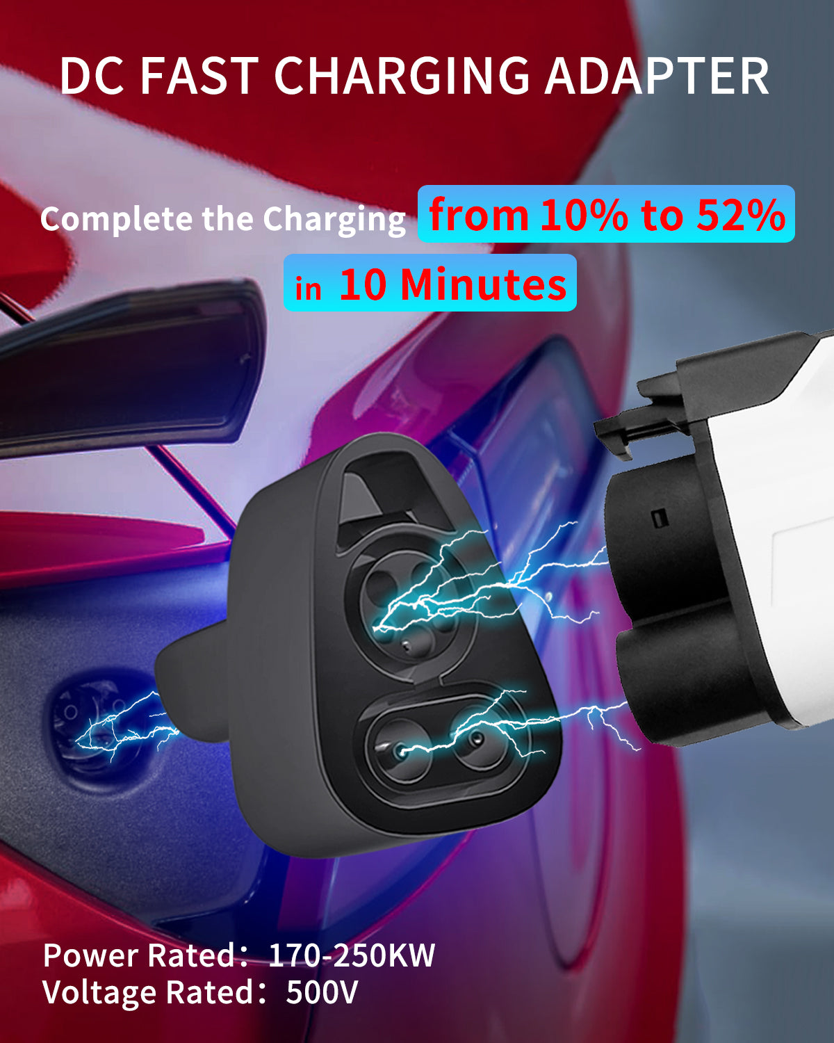 Tesla CCS Adapter, For Model 3 Y S X, Up to 250kW 500A DC Fast Charging