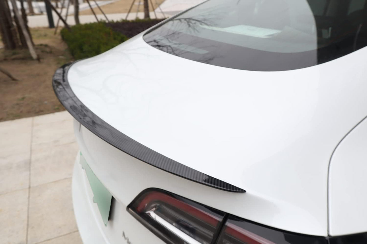 Tesla Model 3 Spoiler Carbon Fiber Patterned For 2018-2023