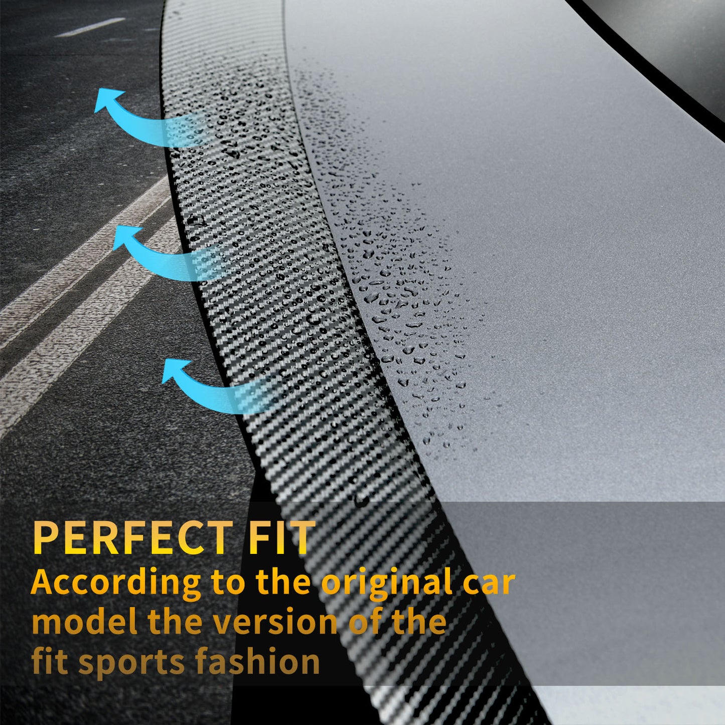 Tesla Model Y Spoiler Carbon Fiber Patterned For 2019-2023