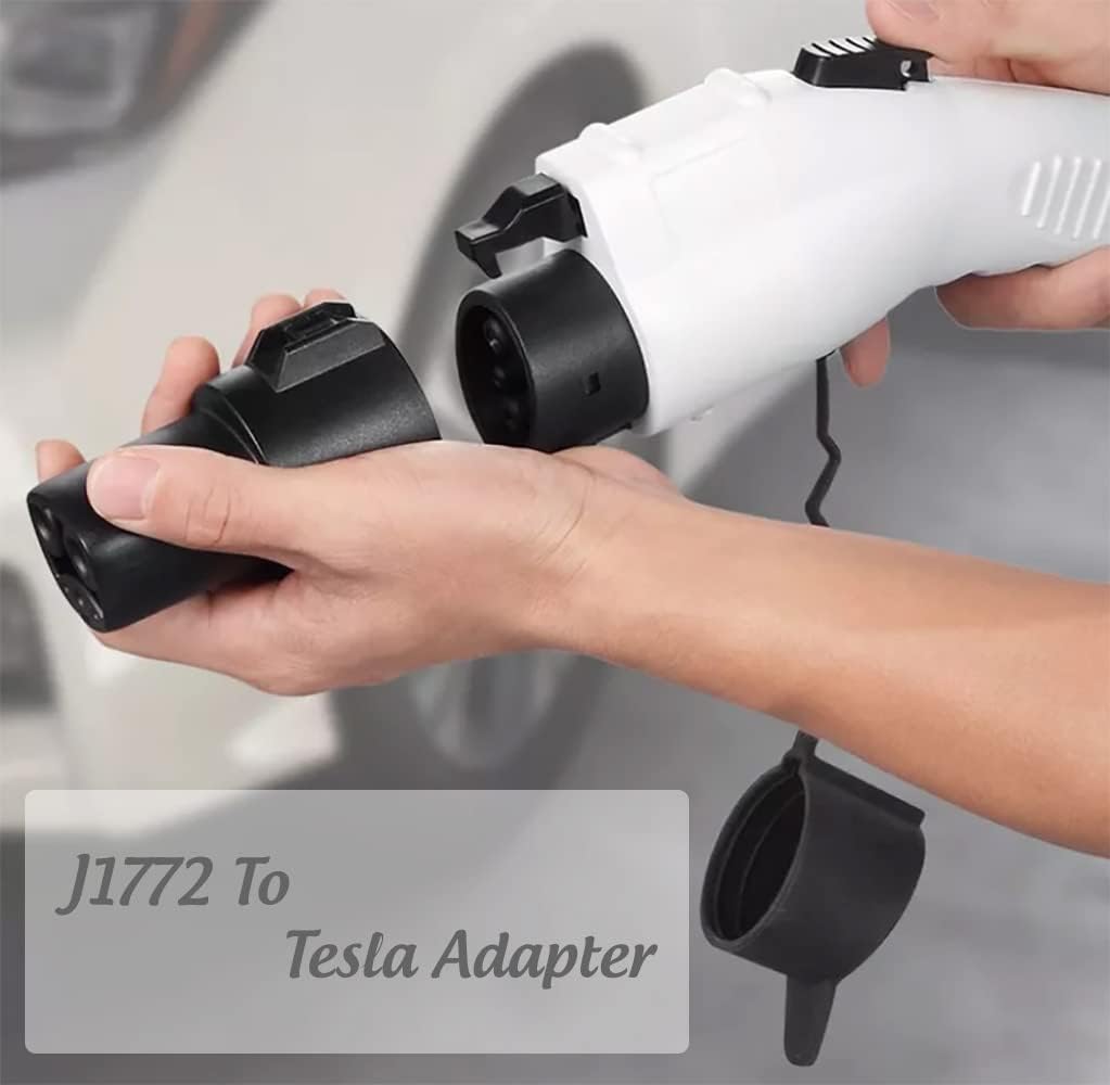 J1772 To Tesla Charging Adapter For Model 3 Y X S, 80A (Black)