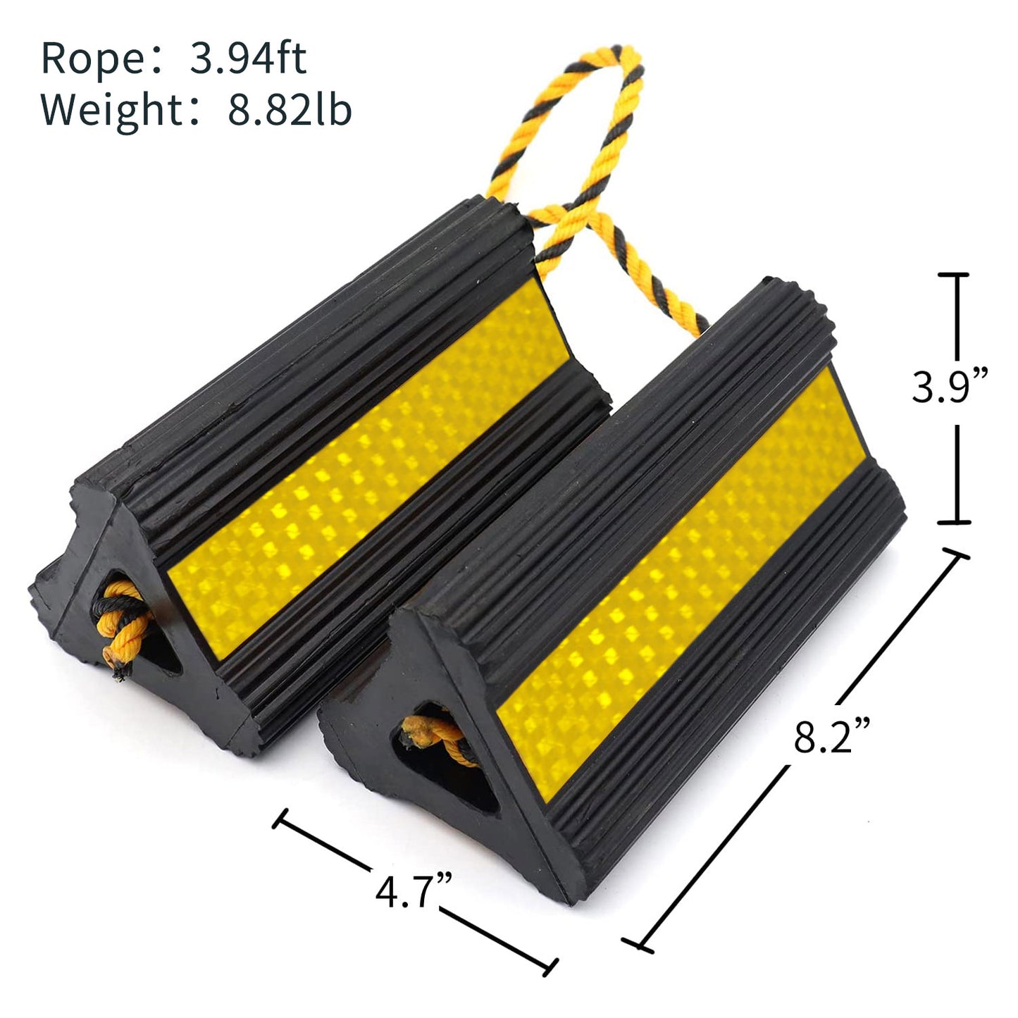 4pairs 8packs 2 Pair Wheel Chocks (Yellow) Solid Rubber Wheel Chock for Travel Trailers Camper