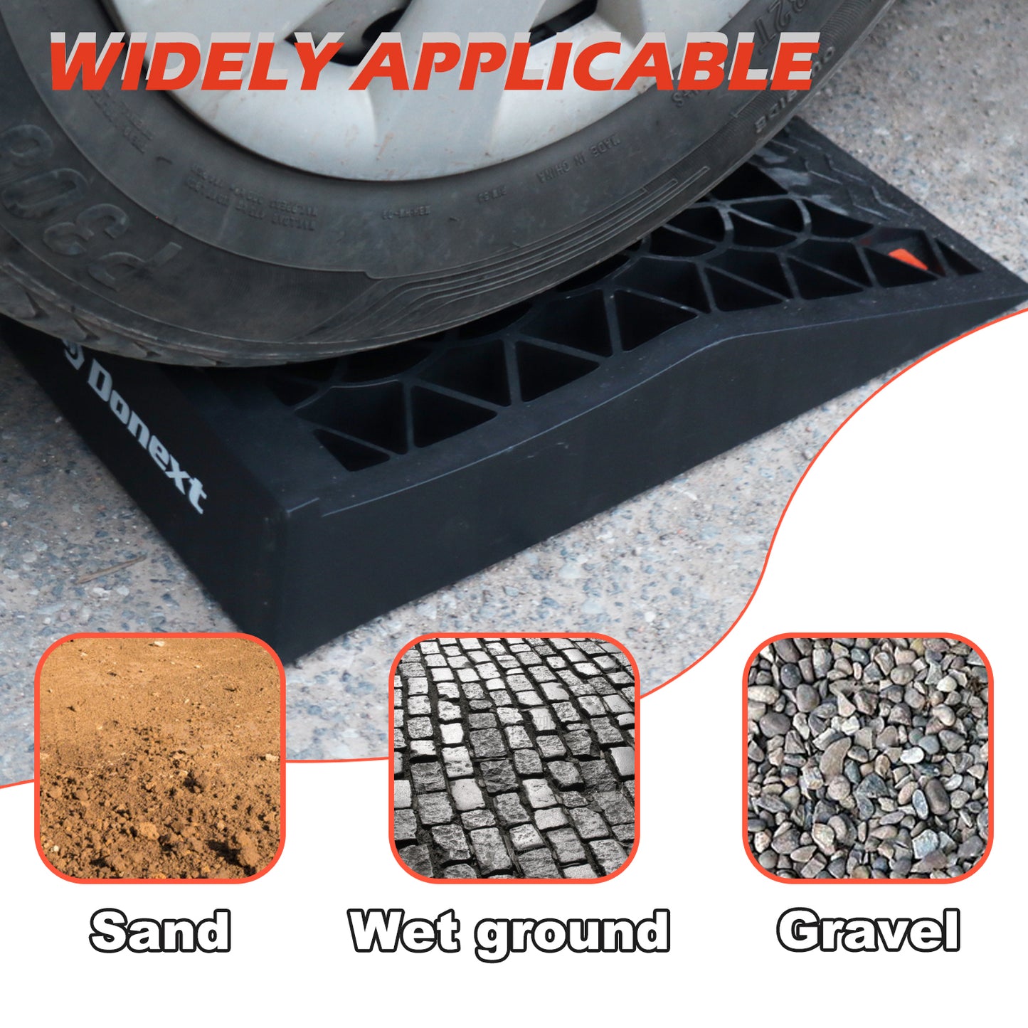 Premium Low Profile Car Ramps with Anti-Slip Pads - Set of 2 Ramps and 2 Pads for Easy Tire Maintenance and Oil Changes in Garage