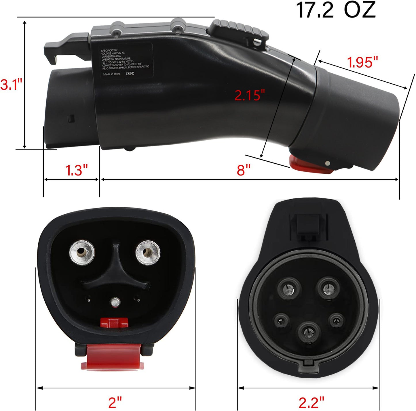 Tesla To J1227 Charging Adapter,For Model 3 Y X S, Max 60A 250V,Destination Charger