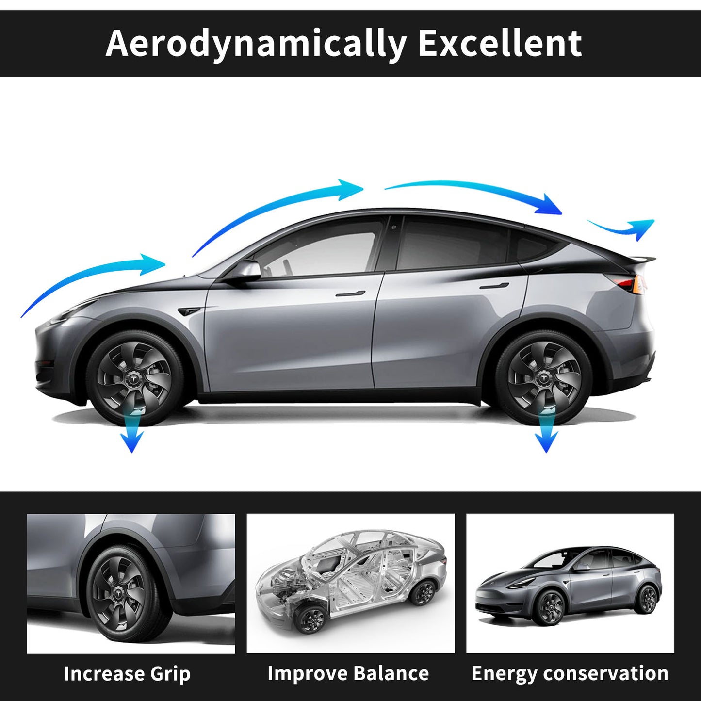 Tesla Model Y Spoiler Carbon Fiber Patterned For 2019-2023