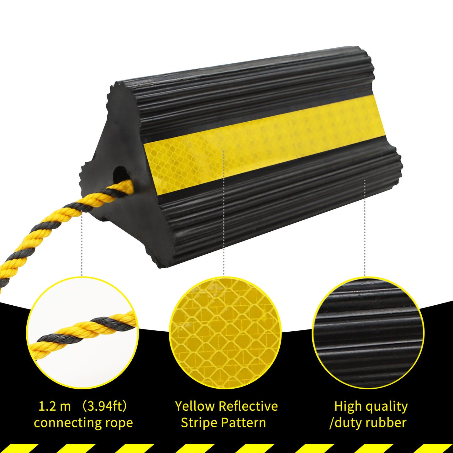 Wheel Chocks(Yellow) Solid Rubber Wheel Chock for Travel Trailers Camper