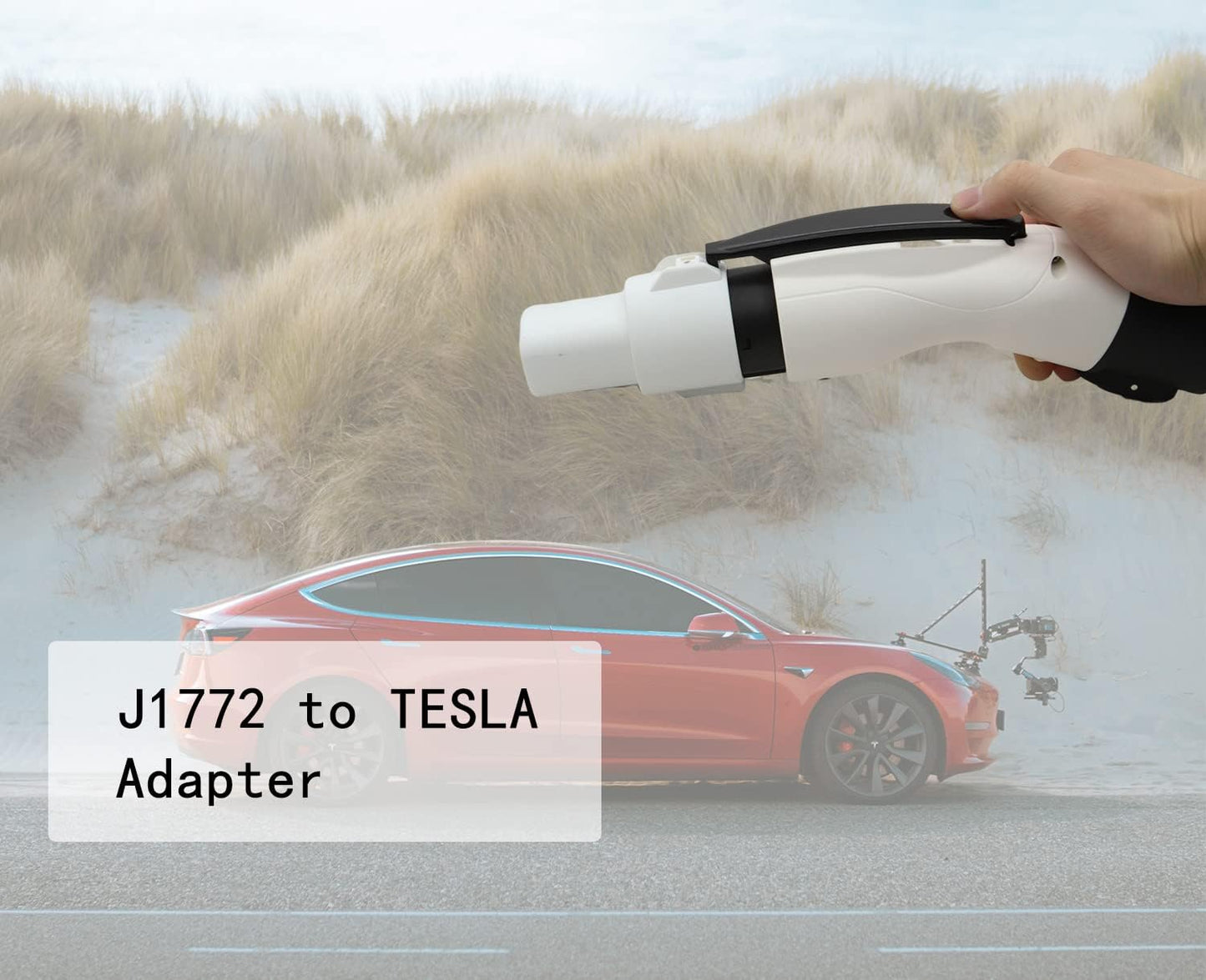 J1772 To Tesla Charging Adapter For Model 3 Y X S, 80A (White)