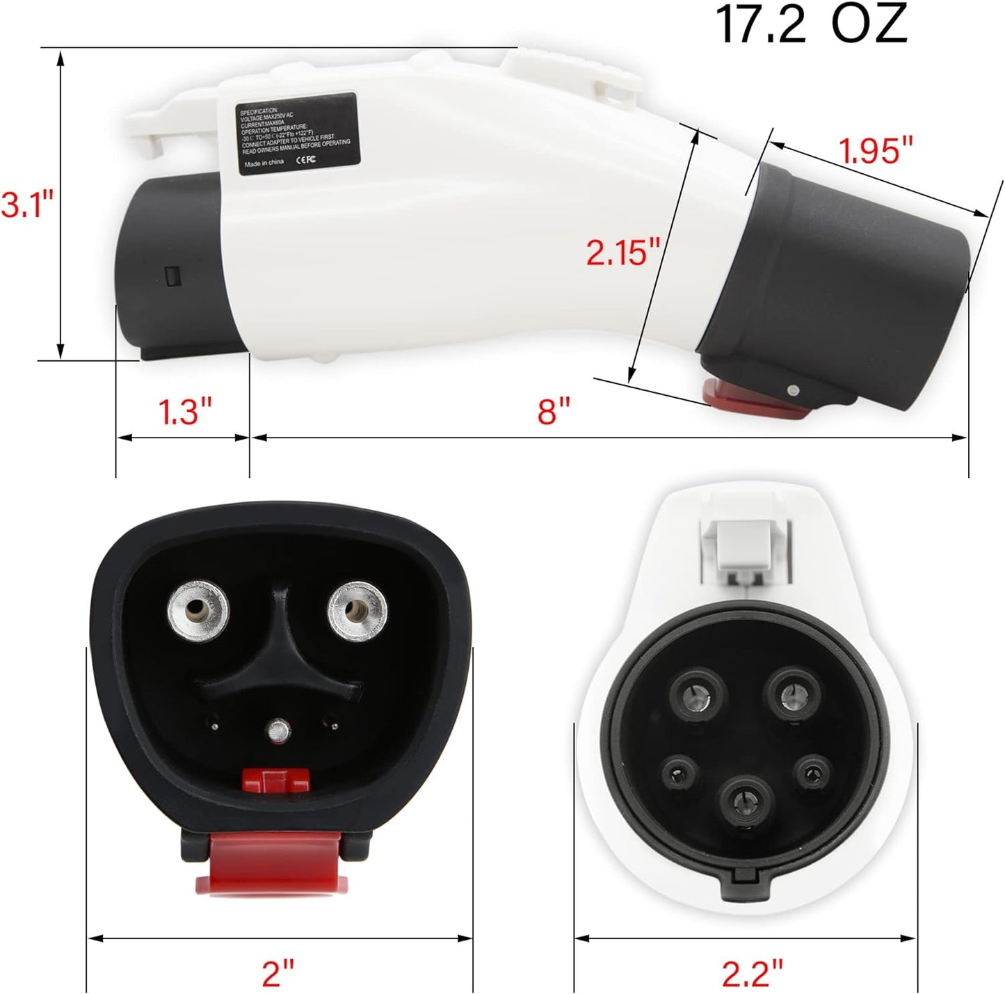 Tesla To J1227 Charging Adapter,Model 3 Y X S, Max 60A 250V,Destination Charger