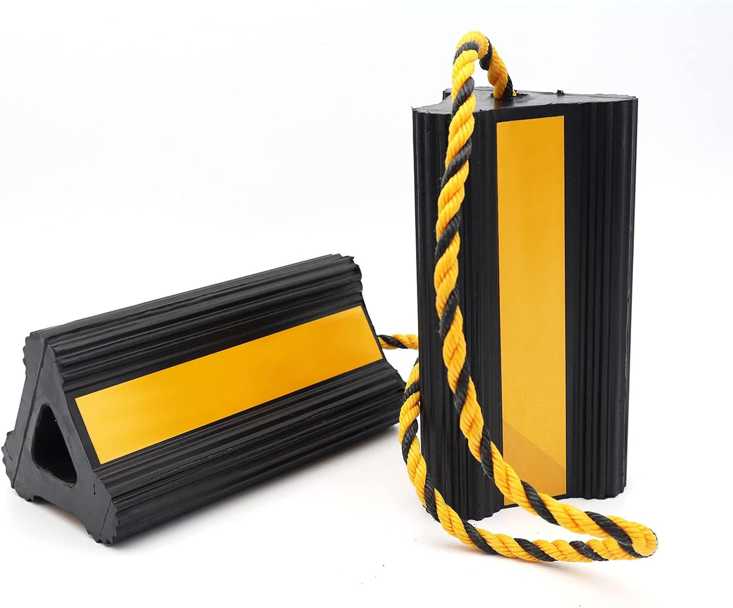 Wheel Chocks(Yellow) Solid Rubber Wheel Chock for Travel Trailers Camper
