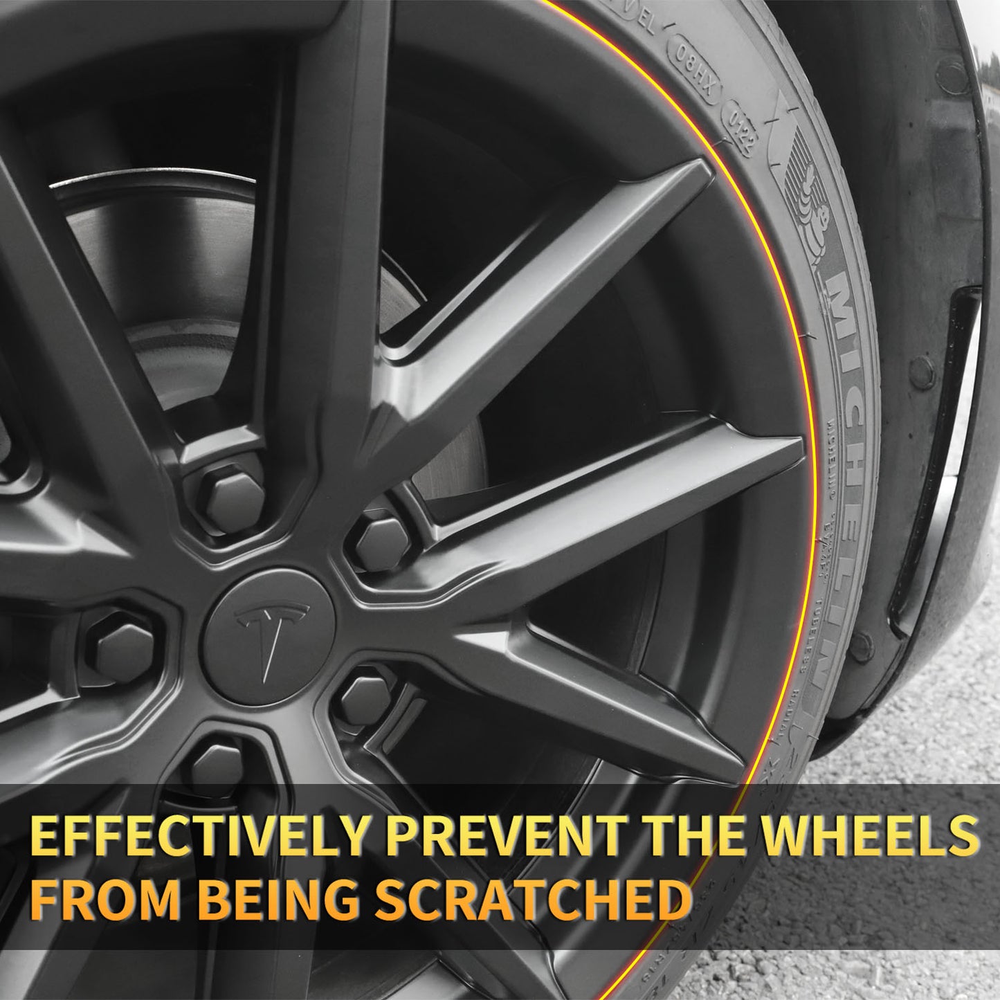 Matte Black Tesla Model 3 Wheel Cover 18 Inch Rims - Hubcaps Fit 2017 to 2023 Models. Upgraded Exterior Accessories, Set of 4 Replacement Hubcaps