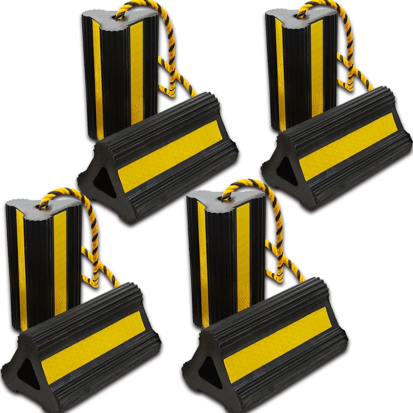 Wheel Chocks(Yellow) Solid Rubber Wheel Chock for Travel Trailers Camper