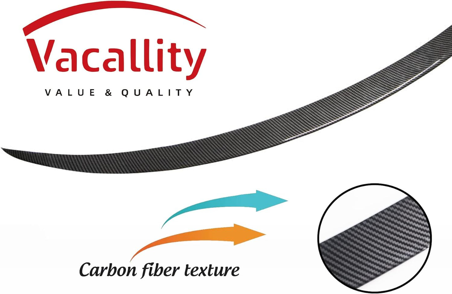 Tesla Model 3 Spoiler Carbon Fiber Patterned For 2018-2023