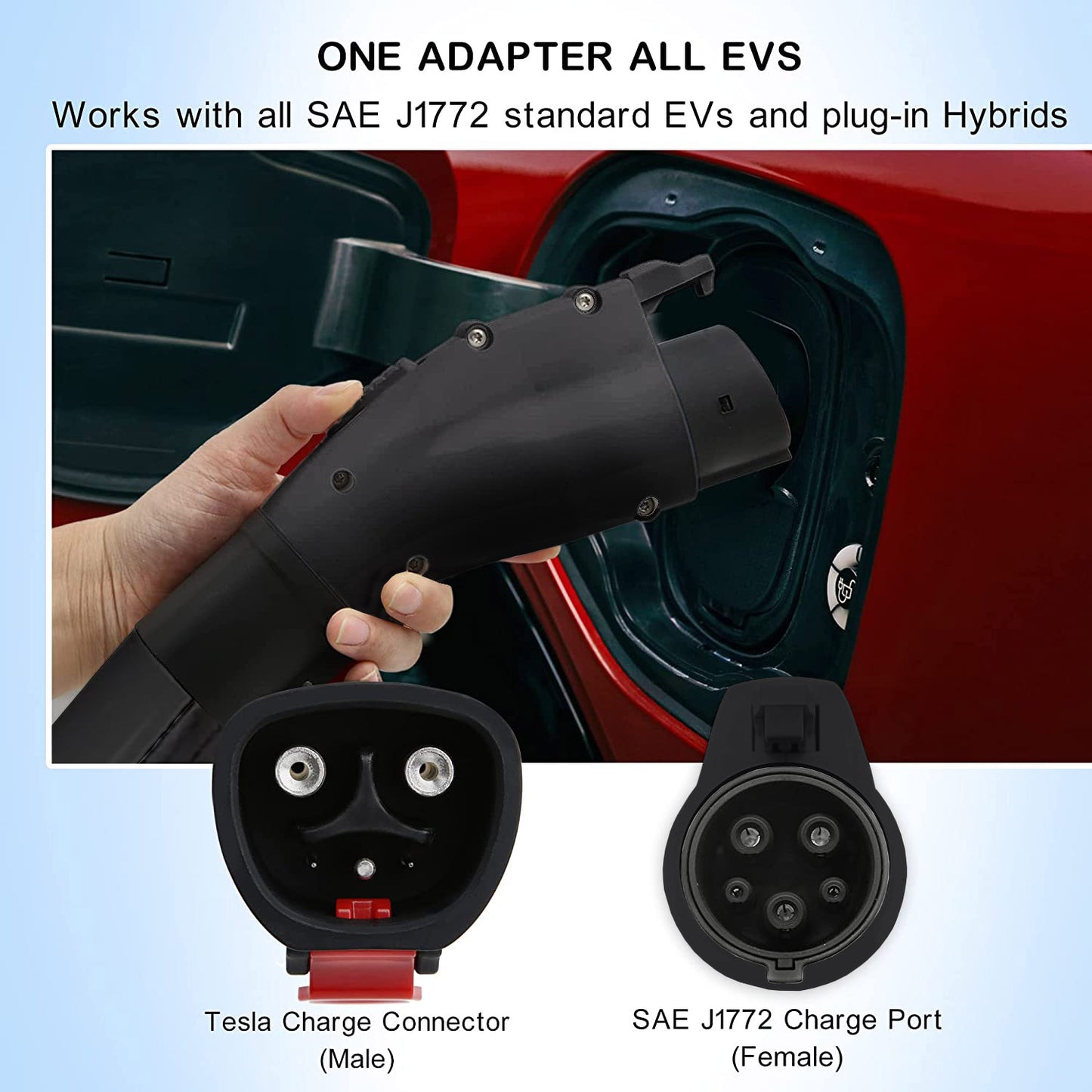 Tesla To J1227 Charging Adapter,For Model 3 Y X S, Max 60A 250V，Destination Charger